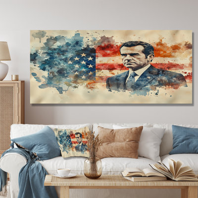 «Démission» du président Nixon sur le drapeau américain III - Patriotiste américain, art mural en métal