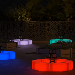 MoNiBloom Outdoor LED Light Curved Bench Stool Party Stool Color ...