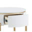 Table de bout blanche brillante et dorée avec pieds en métal
