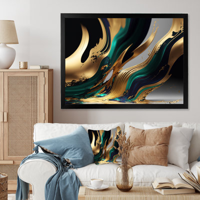 Green And Gold Agate II - Print on Canvas