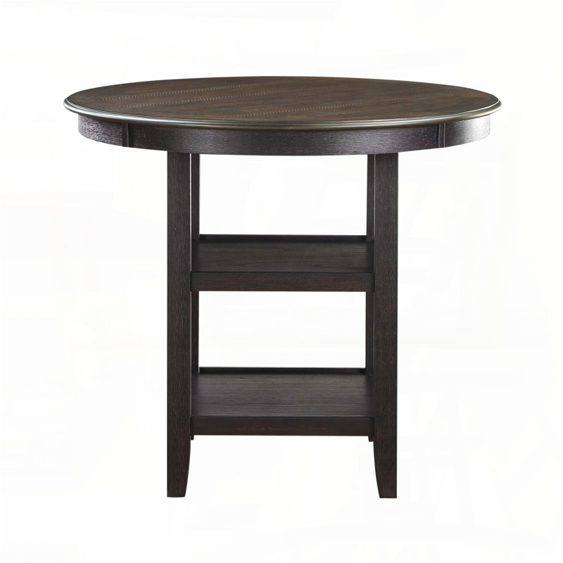Table à hauteur de comptoir avec tablettes - finition noire, Noir