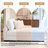 Milbrey Oversized Upholstered Beige Corduroy Chaise Lounge with Armrests & Throw Pillows-773294318-747771042-795383117