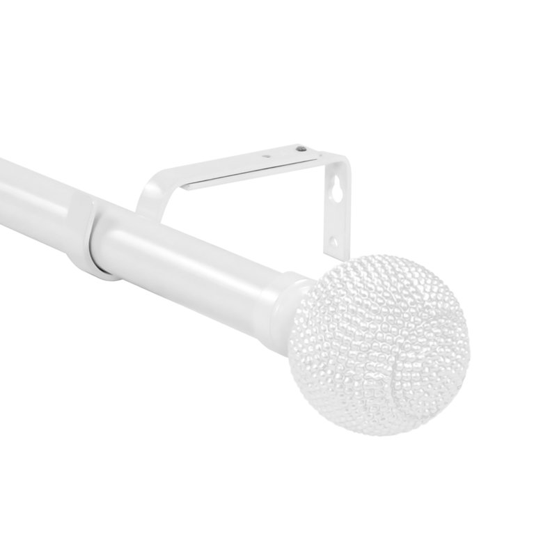 Tringle à rideaux simple réglable 1 po, 28 po - L 48 po, Blanc lustré