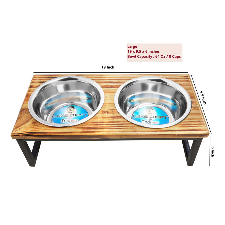 PawHut Raised Dog Bowls with Stand, Dog Feeding Station, for Large, Medium  Dogs