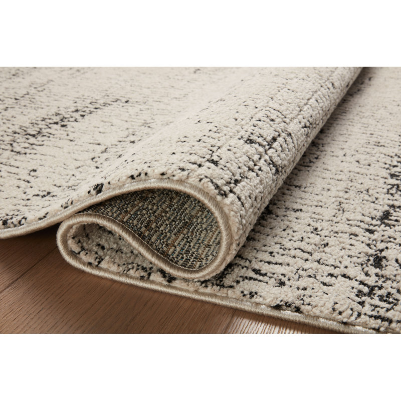 Gray Geometric Hand-Knotted Synthetic Runner Rug