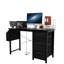 Bureau de 47,3 po avec prise de courant, 3 tiroirs, poche latérale, bureau d'étude facile à assembler, cadre stable et réversible pour bureau à domicile, bureau d'ordinateur de société, table de jeu, coiffeuse-1488952549