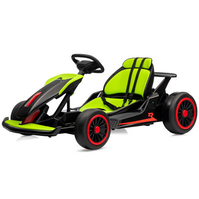 24V 2WD Ride On Race Car for Kids,  Drift Kart Car W/ 10Ah Large Battery for Ages 6+