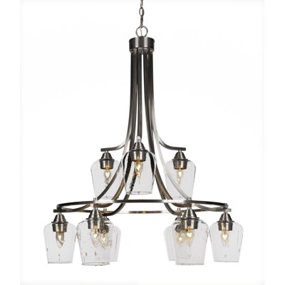 Lustre 9 lumières avec verre transparent de 5 po Michell Paramount