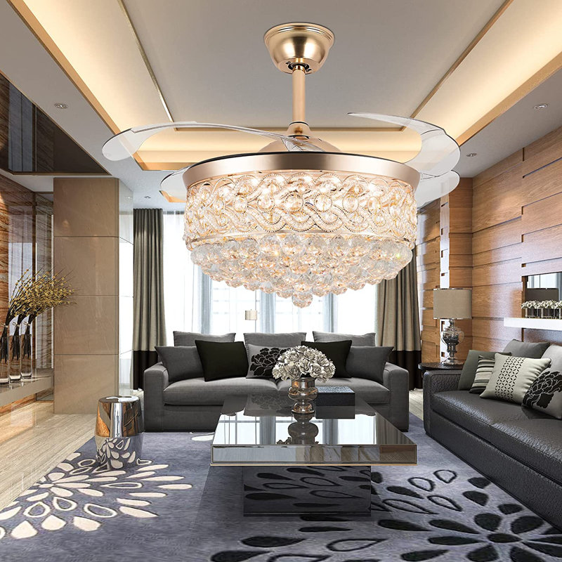 Dauna 42'' Ceiling Fan with LED Lights, Gold