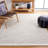 Tohei Hand Woven Wool/Cotton Solid Color Rug in Ivory/Black-1885548919