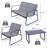 Kozyard Sofia 4-Piece Outdoor Patio Furniture Set, Textilene Conversation Set with Metal Frame, Loveseat, 2 Chairs & Table, All-Weather Seating for Porch, Balcony, Backyard, Gray-2115078795