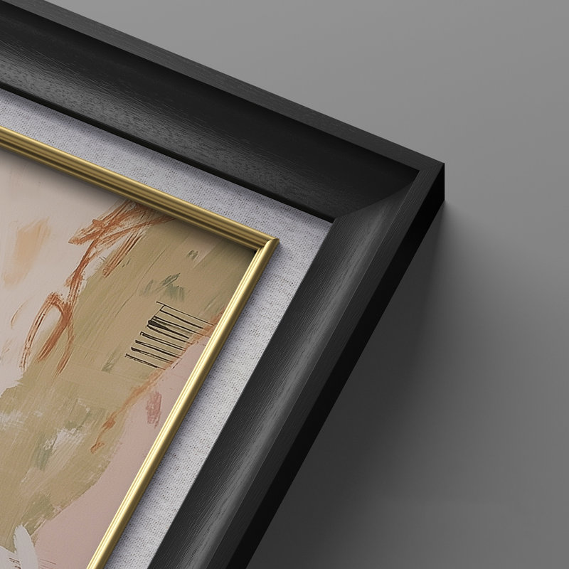 «Soft Blush» neutre, peinture abstraite minimaliste, ensemble de 2 reproductions d'art encadrées de qualité supérieure sur papier, 26 po x 36 po