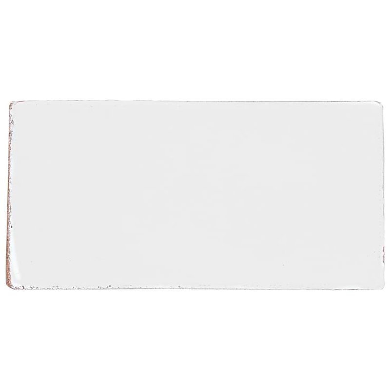Emery 4x8 Handmade Crackled Matte Terracotta Subway Tile, White