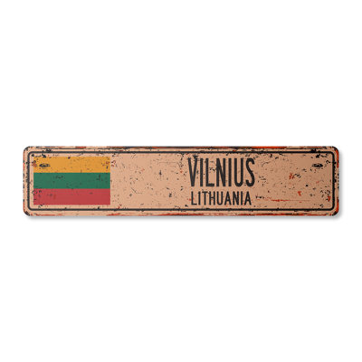 Vilnius Lithuania Aluminum Street Sign