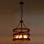 Luminaire suspendu rustique en bois 5 lumières