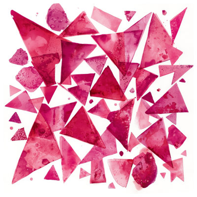 Geometric Pink Triangles Canvas Gallery Wrap in Many Sizes