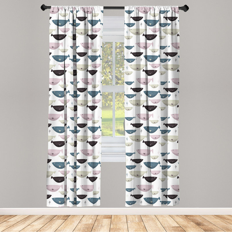 Underwater Semi-Sheer Rod Pocket Curtain Panels, 28" x 84"