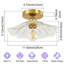 Plafonnier semi-encastré à intensité variable 11,42 po avec abat-jour en verre fleur de lotus-540679935