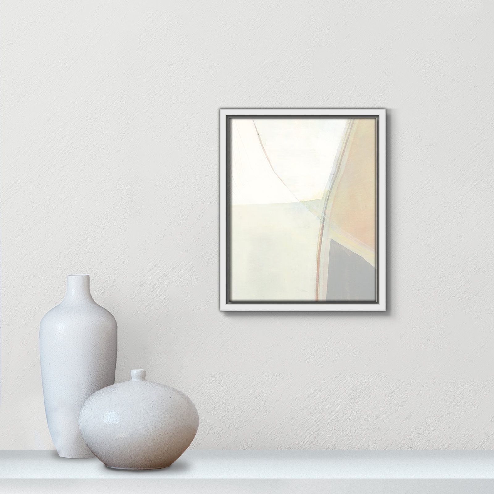 In Neutral II - Painting Print, White Framed Canvas, 11.5" H x 9.5" W x 2" D