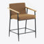 Tabouret de comptoir avec cadre en fer - ensemble de 2 - noir et brun rougeâtre-356875574