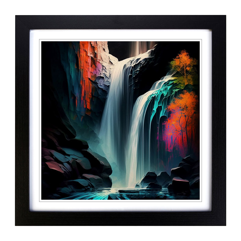 Waterfall - Framed Print, Black