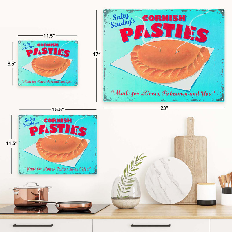 " Cornish Pasties ", 11.5" H x 15.5" W x 0.04" D