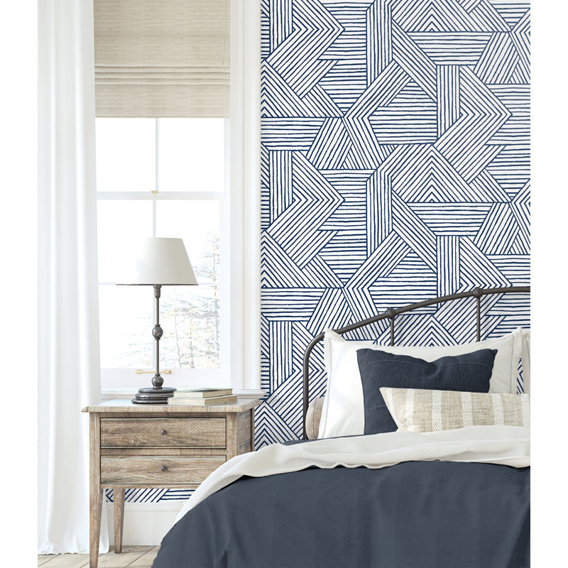 Vinyl Peel & Stick Wallpaper Roll, Navy Blue