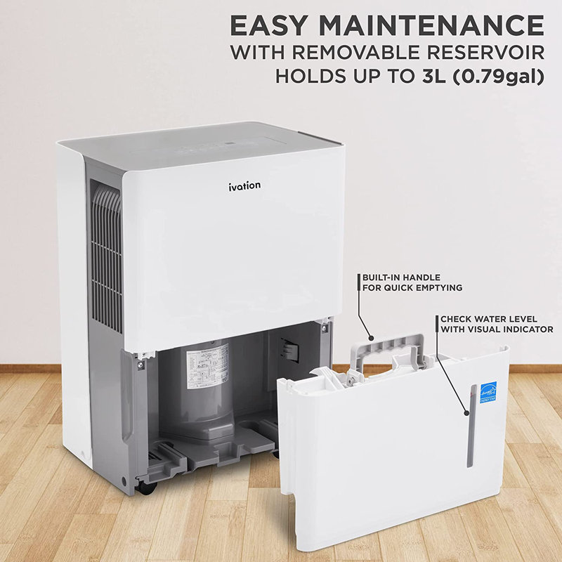 Ivation 20 pt. Tower Dehumidifier for Rooms up to 1500 cu. ft. with Remote Included