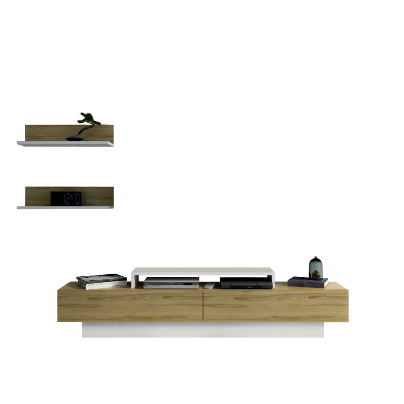 Hulsey TV Stand for TVs up to 75", Oud Oak/White