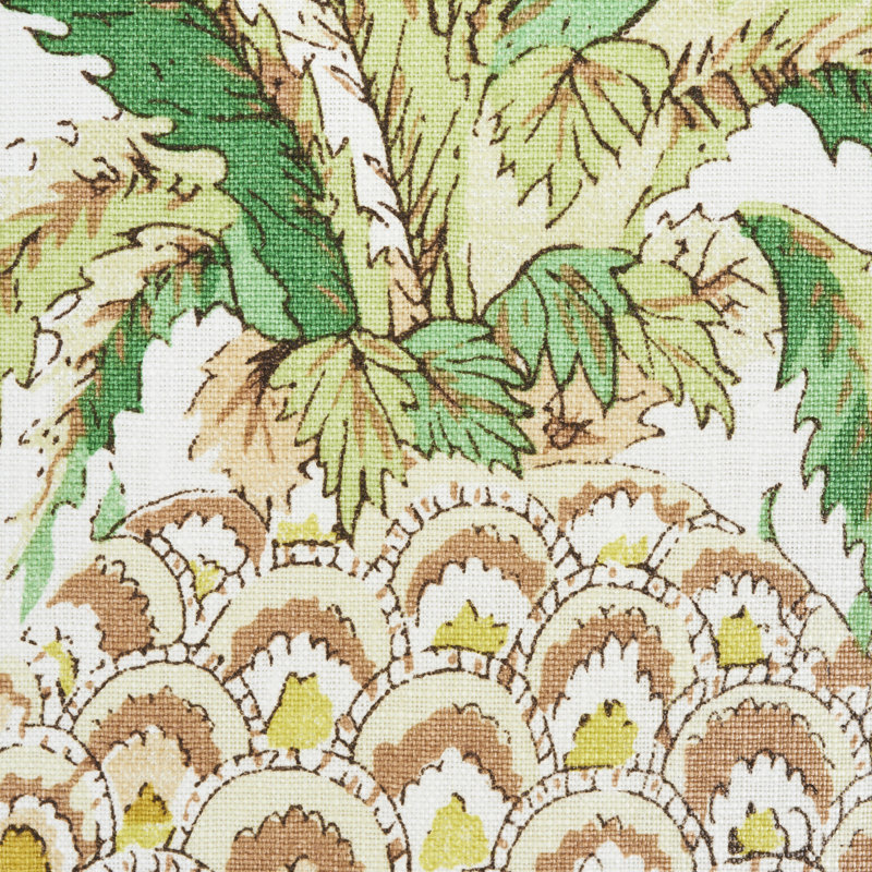 Pineapples Chintz Fabric, Ivory