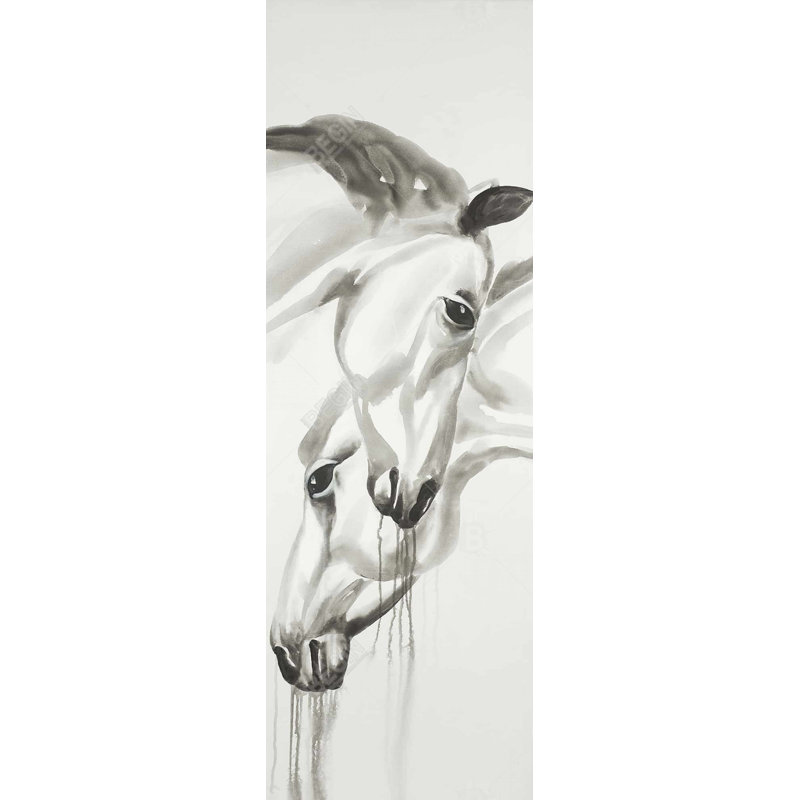 «Inséparables», animaux de la ferme | Décoration intérieure minimaliste, H 49,25 po x l 17,25 po