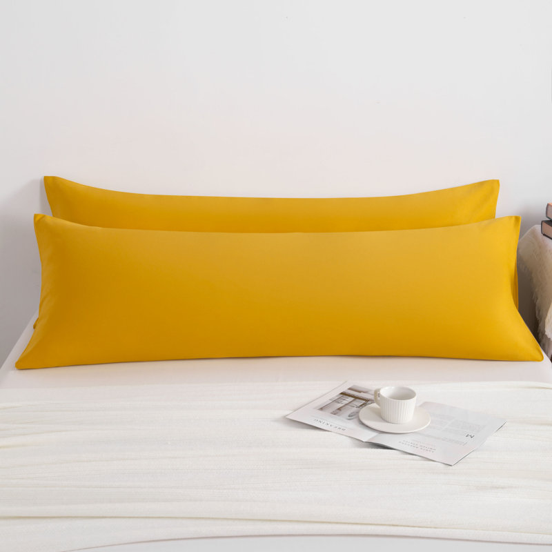 Ensemble de taie d'oreiller pour le corps, taie d'oreiller pour le corps en microfibre, fermeture à enveloppe - NTBAY, Jaune