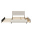 Grand lit plateforme tapissier avec lit gigogne simple et deux tiroirs