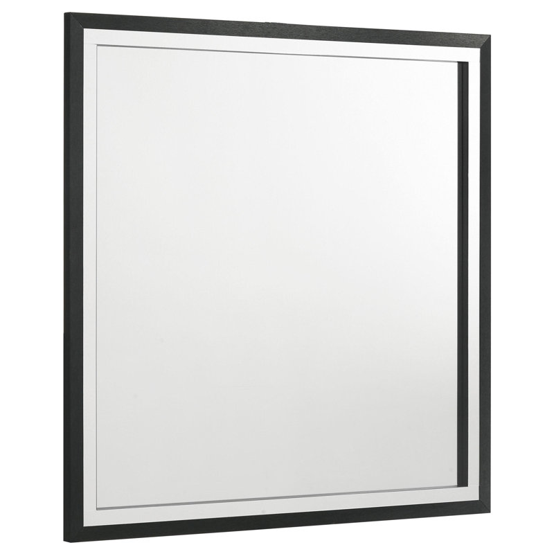 Finition raffinée - Miroir de commode Meeks, Noir, noir, noir, noir