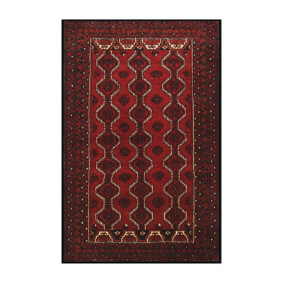 Tapis traditionnel rouge / noir Cullivan