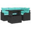  Ensemble de canapé de jardin manuel 5 pièces 100 x 55 x 73 cm en poly rotin noir