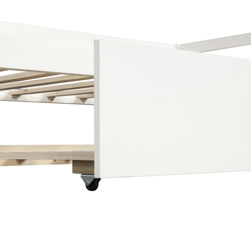 Daybed With Trundle Frame Set, Twin Size, White