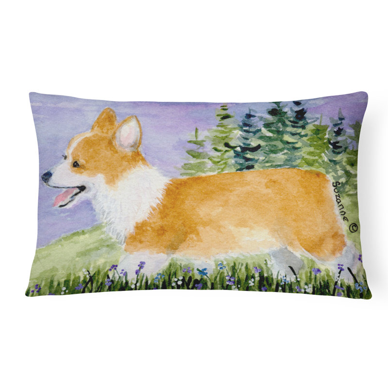 Coussin décoratif intérieur/extérieur corgi