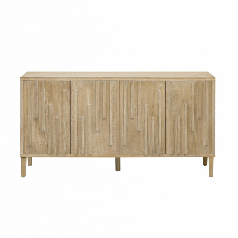 59.8" 4-Door Sideboard,Hidden Handle, Natural
