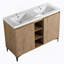 Meuble-lavabo autoportant avec lavabo double, charnière de porte à fermeture douce