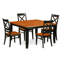 Ensemble de table à manger 5 pièces pour 4 personnes comprenant une table de salle à manger carrée avec rallonge papillon et 4 chaises de cuisine, noir et cerise-590287364