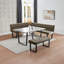 Ensemble de coin-repas 3 pièces Modern Brown, table de salle à manger avec pieds en métal 
