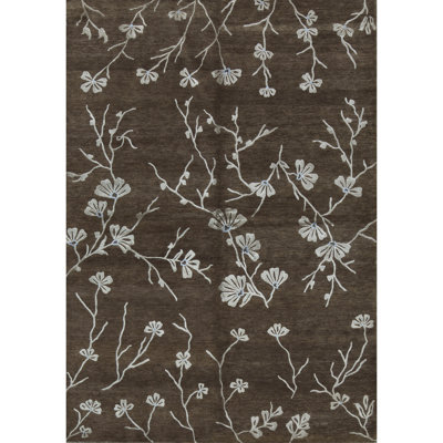 Tapis brun de haute qualité noué à la main