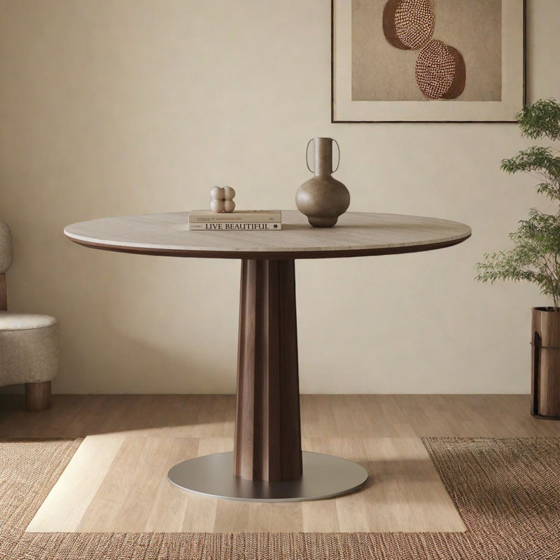 Table de salle à manger Mid-Century, H 29,5 po x L 43,3 po x l 43,3 po
