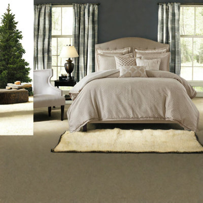 Luxury 9-piece King Bedding Set, Tan And Ivory Jacquard Design For Modern Homes