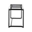 Masters Modern Office Desk In Black Steel With Clear Glass Top By
