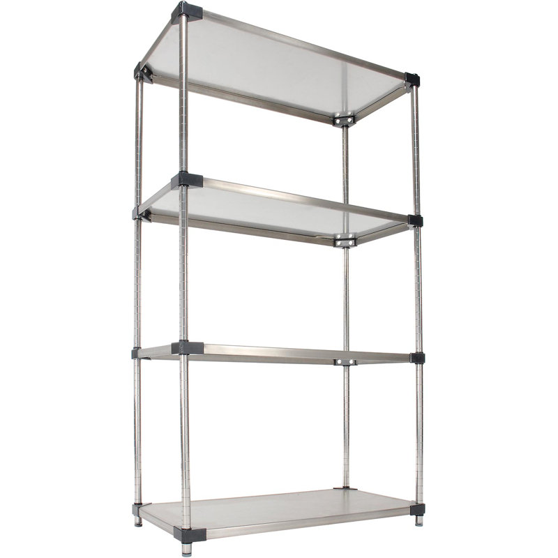 Metal Shelving Unit, Galvanized, 74" H x 60" W x 24" D