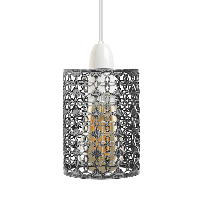 14cm H Metal Drum Lamp Shade ( Uno ), Brushed Silver