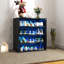 Boîte à chaussures avec lumière DEL RVB, boîte de rangement de chaussures empilable en bois avec porte en verre, boîte de rangement pour chaussures pour chaussures de sport (4 étages-1)-956307687