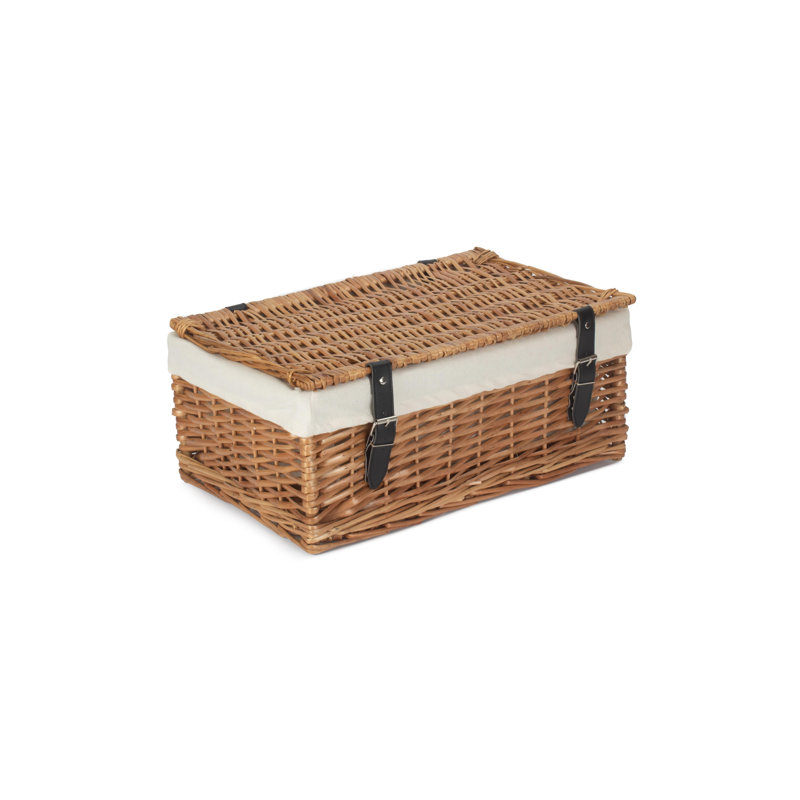 Wicker Packaging Hamper Basket with Lining, White